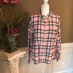 Sonoma Pink Plaid Button Down Shirt XL NWT